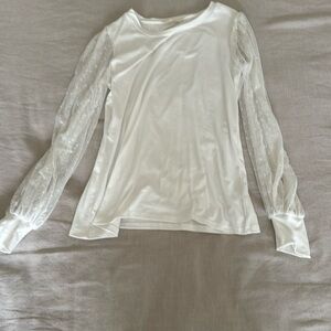 White long sleeved sheer dressy top
